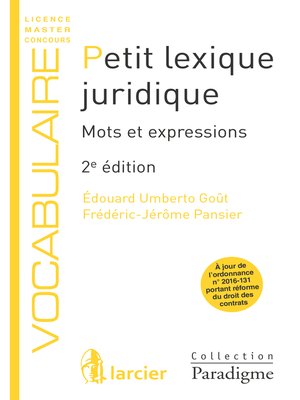 cover image of Petit lexique juridique